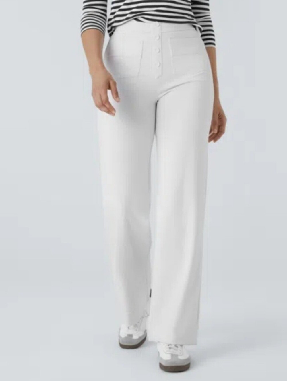 Halara DayStretch High Waisted Pockets Straight Leg White Casual Chic Pants Sz M